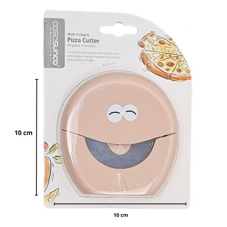 Cortador para Pizza Cocina Redondo con Rueda y Tapa Salmón