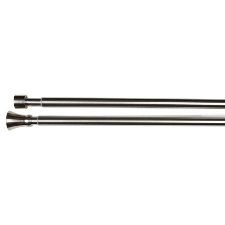 Barra cortina doble CONE 200-340cm acero Plateado