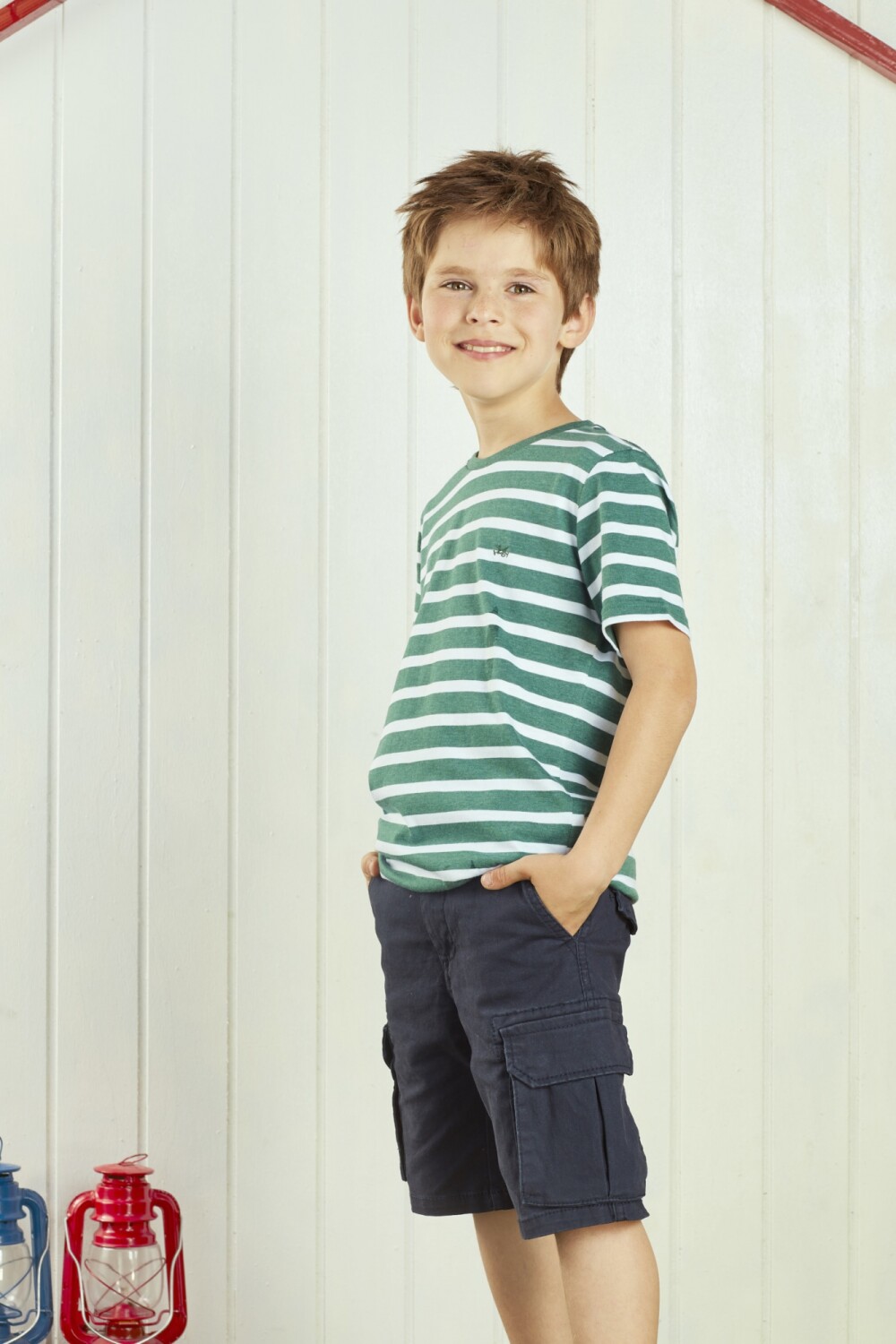 T-shirt Rayada VERDE