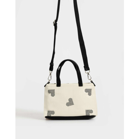 Cartera City Corazones Blanco Crudo