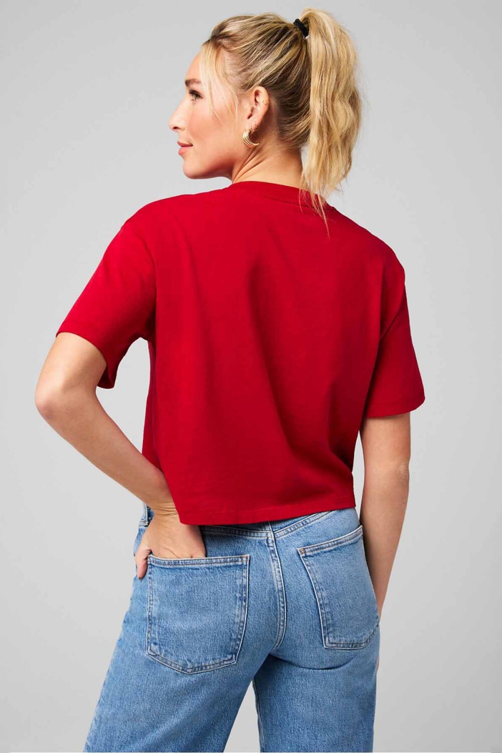 Top Training 100% Cotton Boxy Tee Mujer Holly Berry