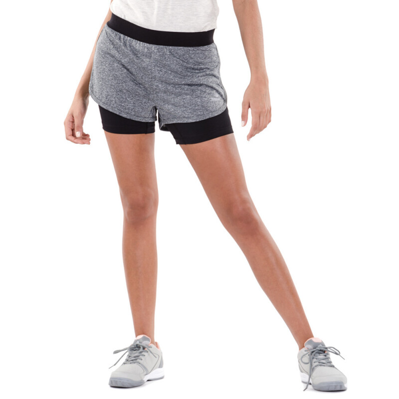 SHORT KT WMN TRNG 2 IN 1 negro NEGRO MELANGE