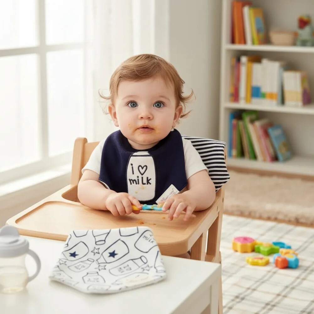 Set baberos bandana x3 milk navy