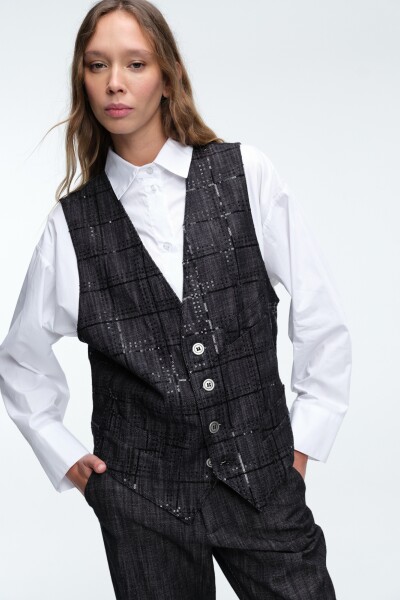 CHALECO LENTEJUELA Negro