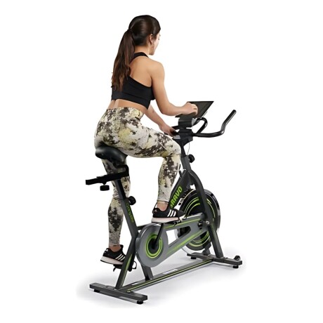 Bicicleta de spinning Bravo Sport con display y pedales ajustables Negro