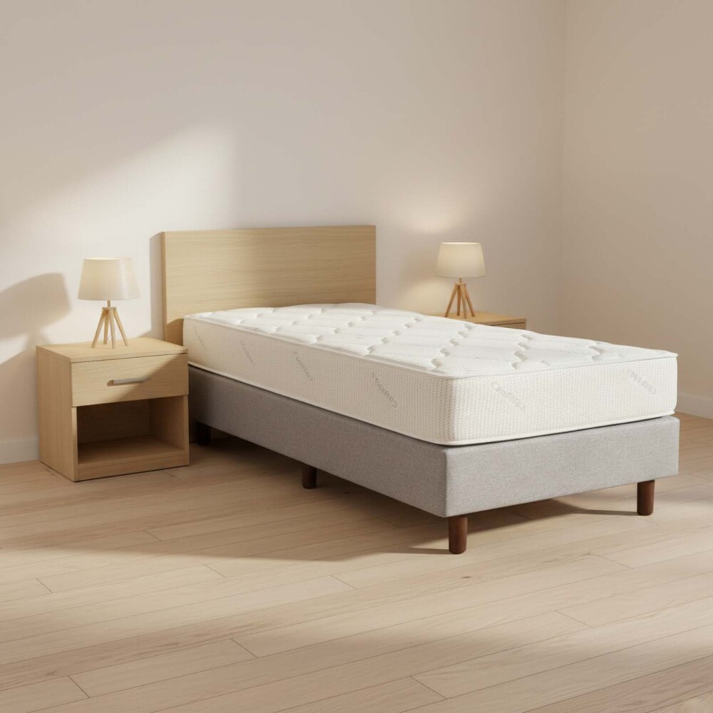 SOMMIER 1 PLAZA Y MEDIA RESORTES POCKET DENSIDAD CRYSTAL