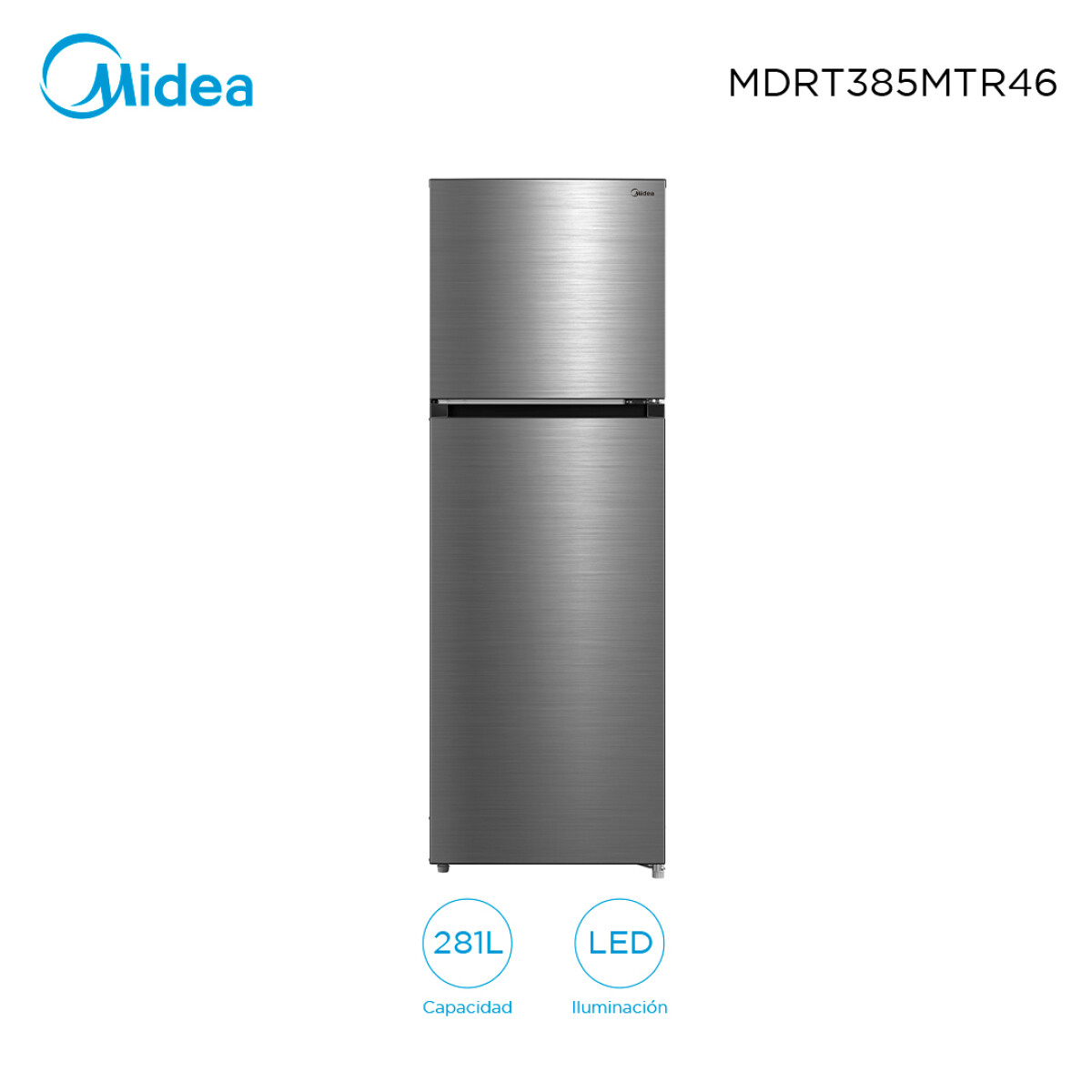 Heladera Inox 281L Midea MDRT385MTR46 