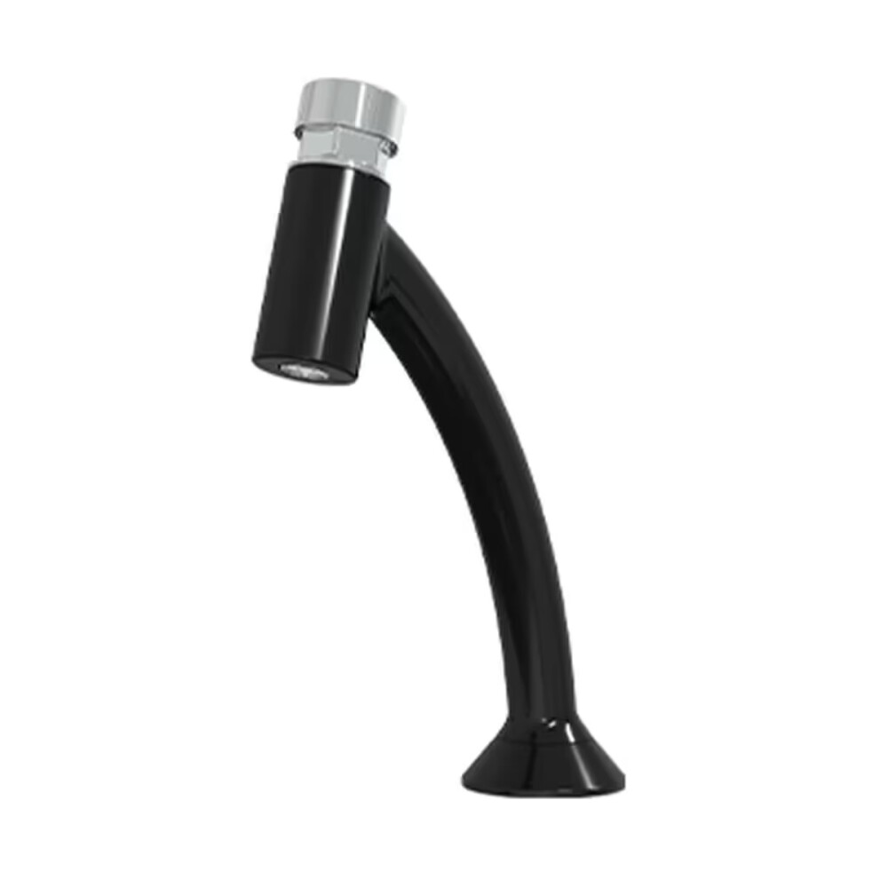 Grifería de lavatorio temporizado curvo de mesada Blukit negro Grifería De Lavatorio Temporizado Curvo De Mesada Blukit Negro