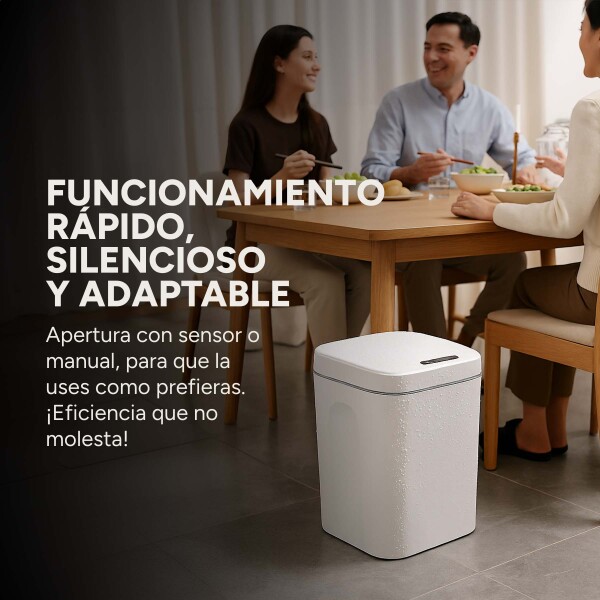 Papelera Cesto Basura Automatica 16l Basurero Sensor Color Variante Blanco