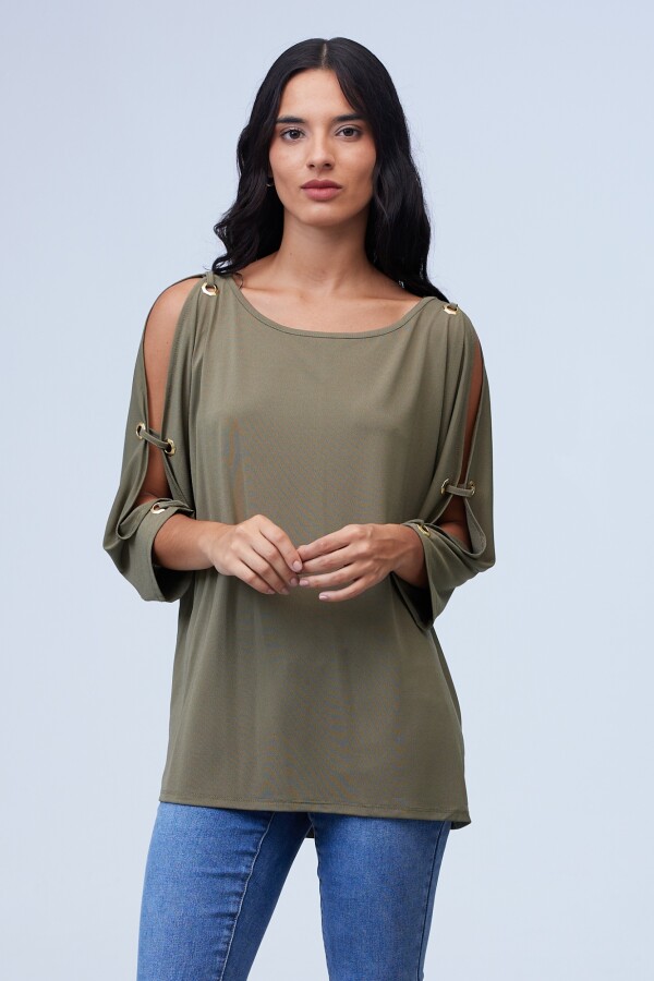 Blusa Oversize Manga Aros OLIVA