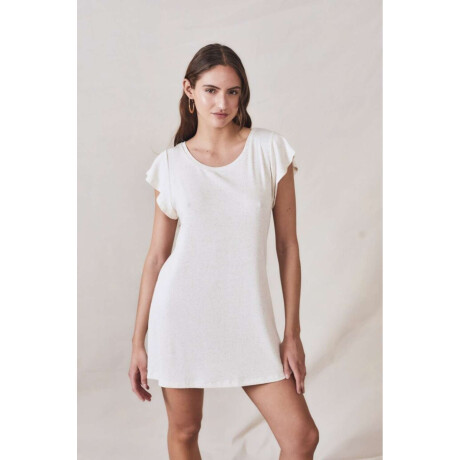 Vestido Algodon Lino Beige Melange