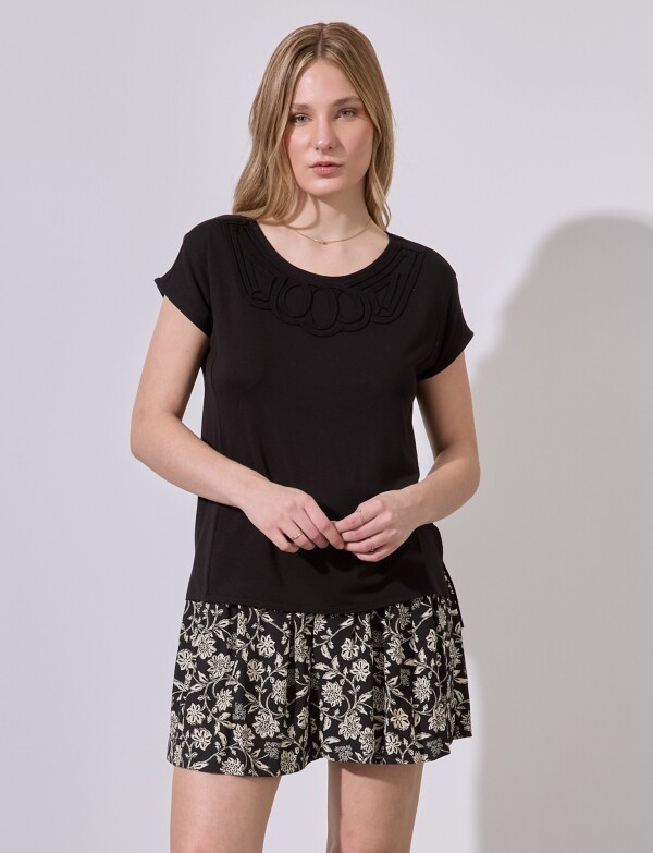 Short Flowers NEGRO/BEIGE