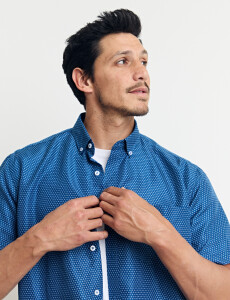 012658 CAMISA HARRINGTON LABEL Azul/blanco