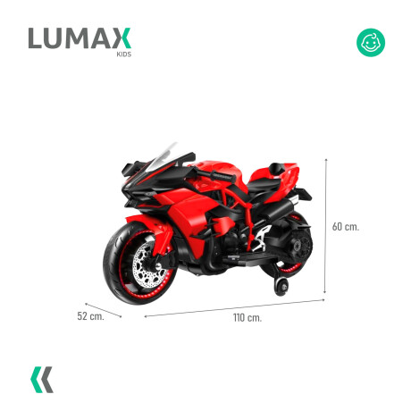 Moto a Batería Barry con ruedas luces música y usb Rojo