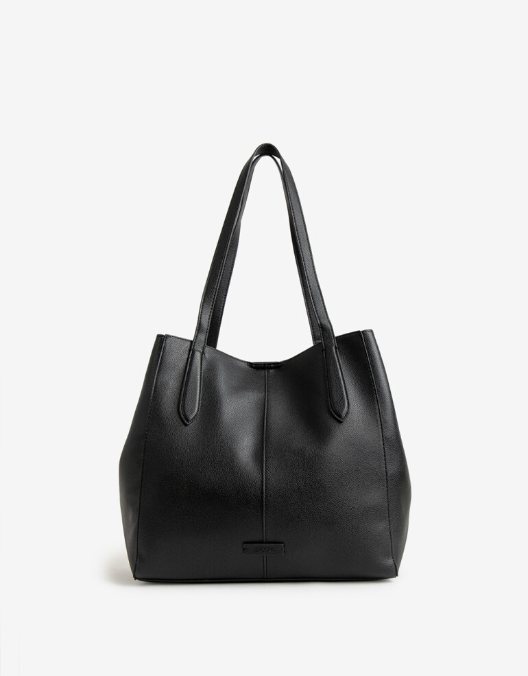 Shopper Shopper Con Doble Asa Corta De Hombro - Negro