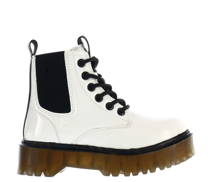 Bota JULIET con elastico y cierre lateral White Patent