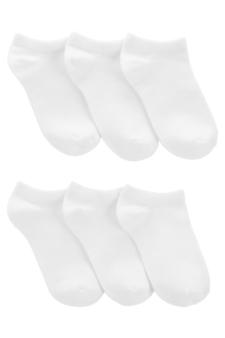 Pack seis pares de medias invisibles de algodón, blancas Sin color