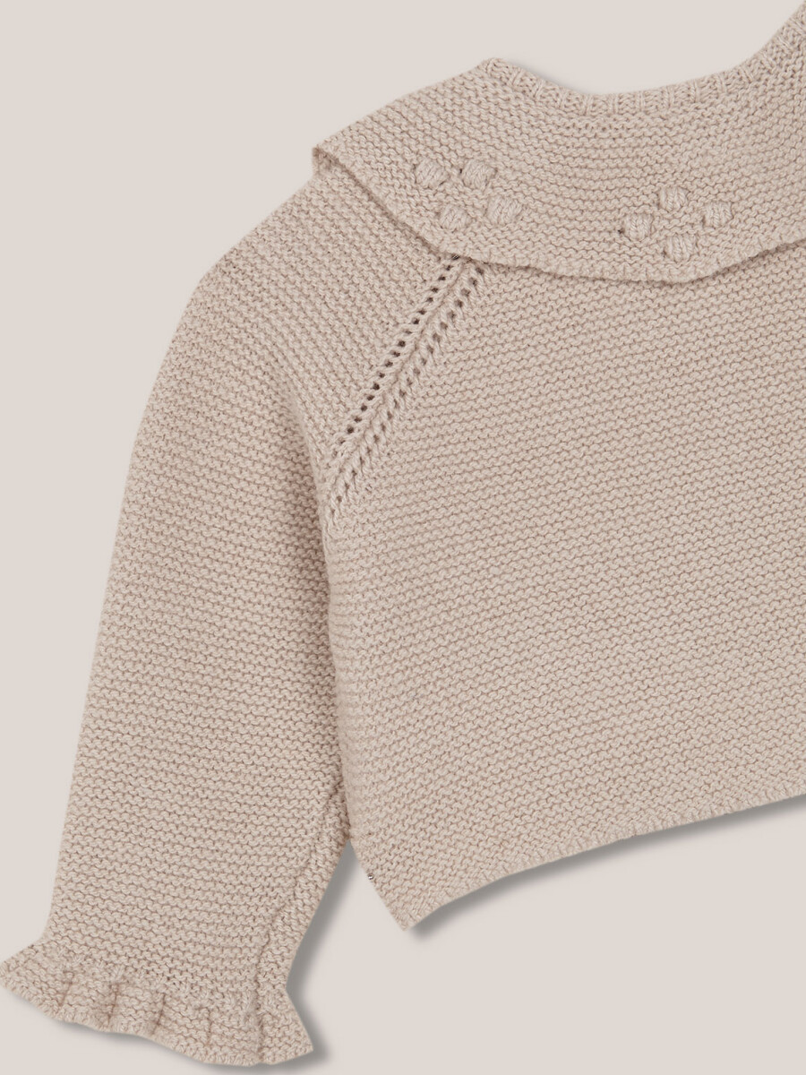 Chaqueta Cuello Volante Topo