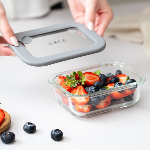 Pote de vidrio con tapa 176x130mm modelo VITTRA -TRAMONTINA TF0362