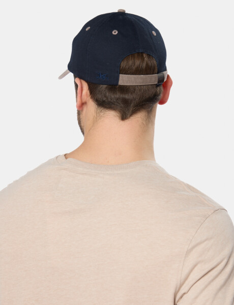 GORRO VISERA DE LONA CON PARCHE TEJIDO Azul