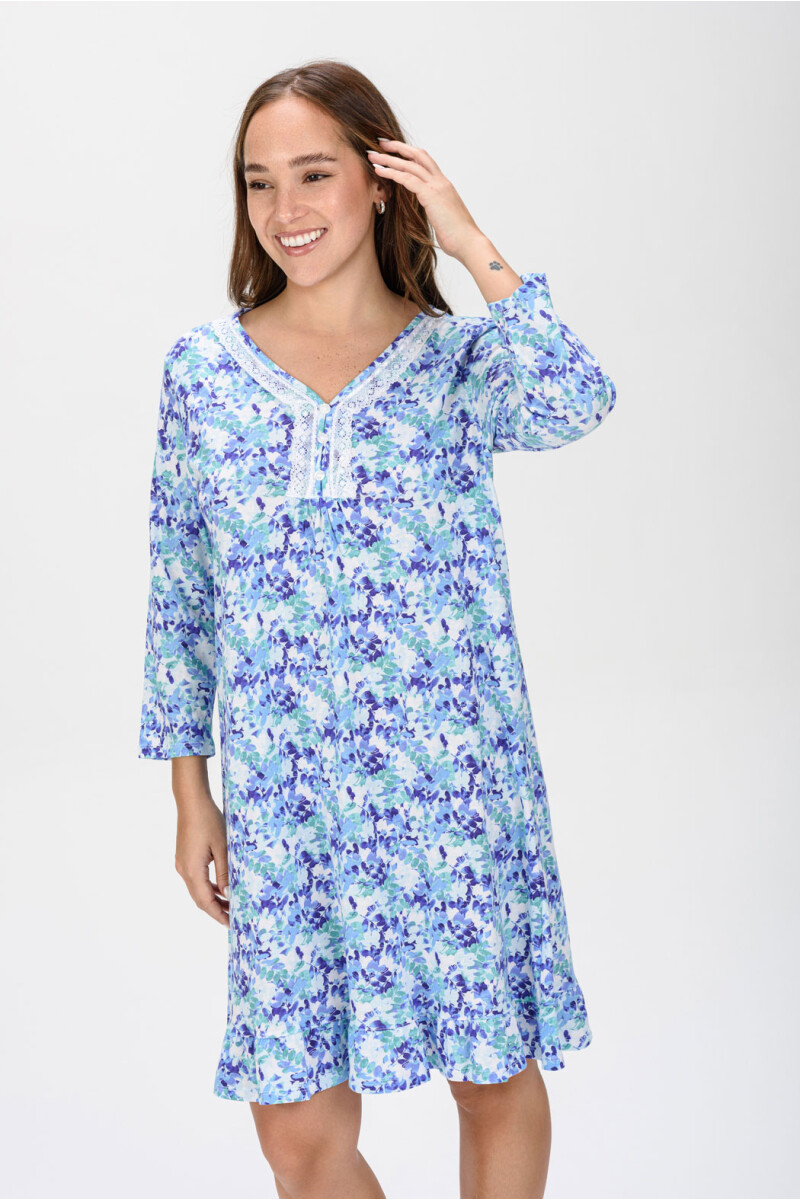 CAMISÓN ESTAMPADO AZUL MULTI