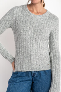 Sweater Grueso Acanalado Gris