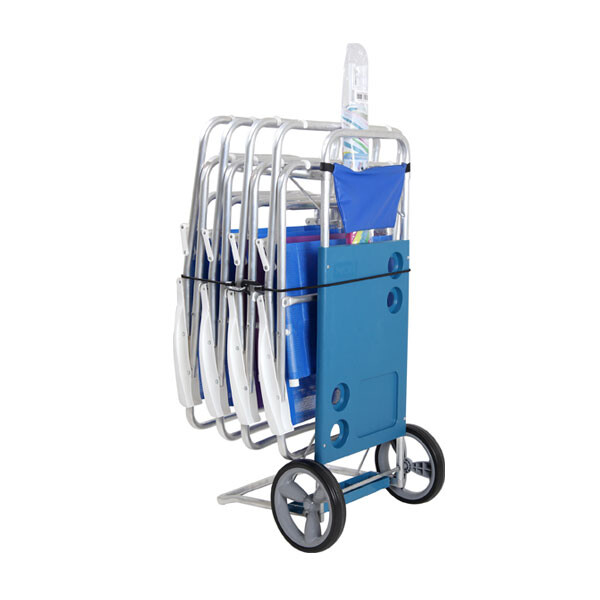 CARRITO PLAYA DE ALUMINIO 52X49X111 CM. AZUL