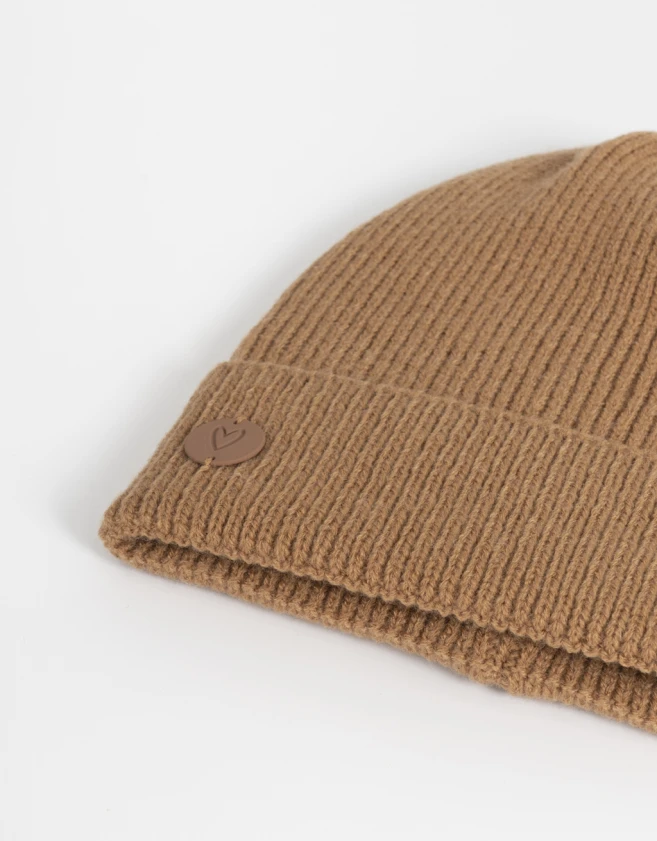 Gorro Romántico Gorro Tejido Con Tag - Marron Beige