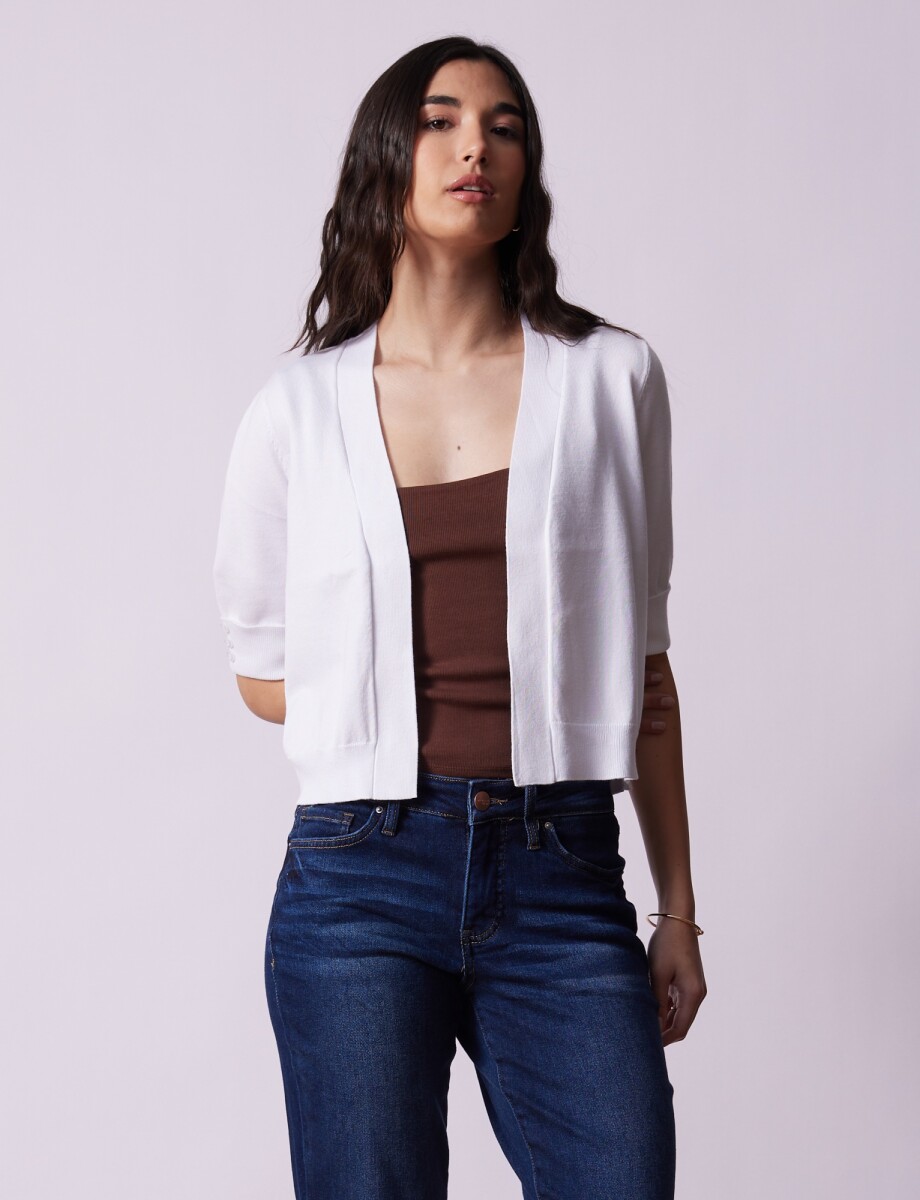 Bolero Det Btn Puño - Blanco 