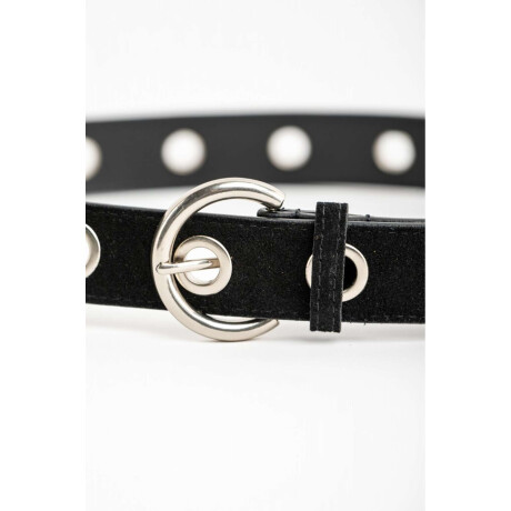 Cinto Cuero Ojales Negro