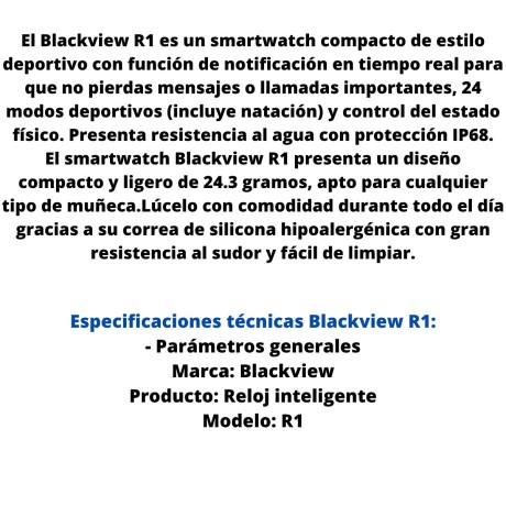 Smartband Blackview R1 V01