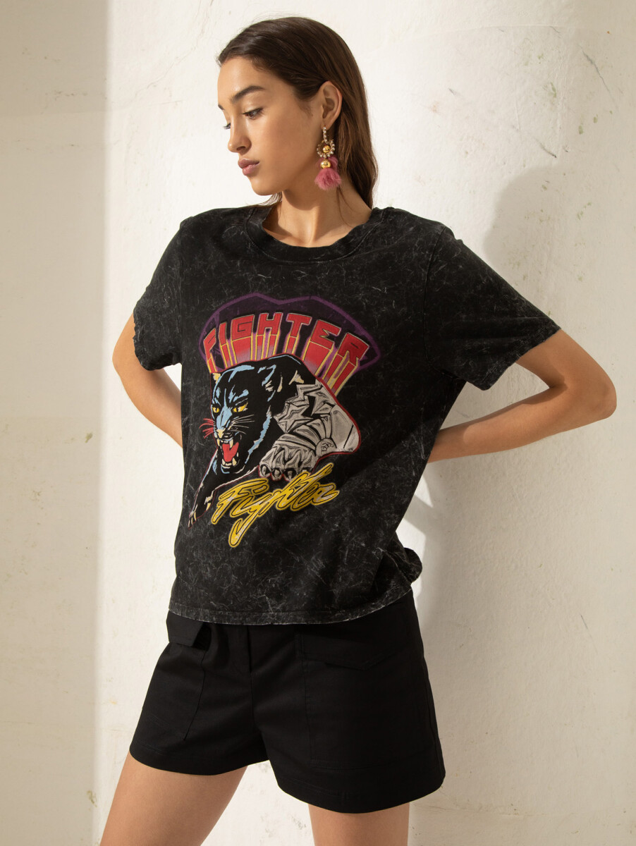 Remera fighter - Gris 