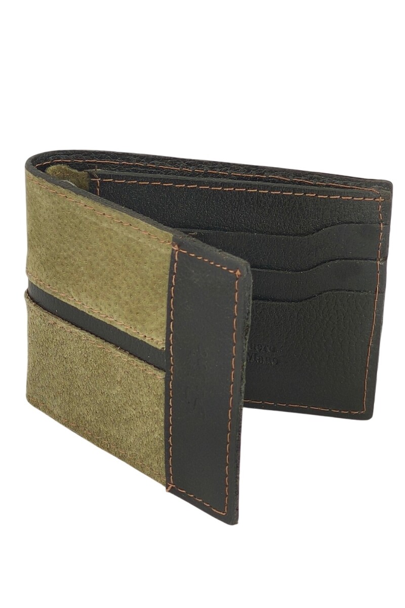 Billetera de cuero al corte Verde