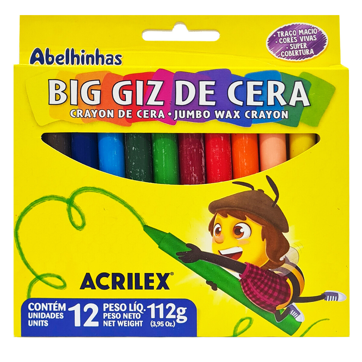 Caja Crayolas Acrilex 12 Unidades Colores Surtidos 
