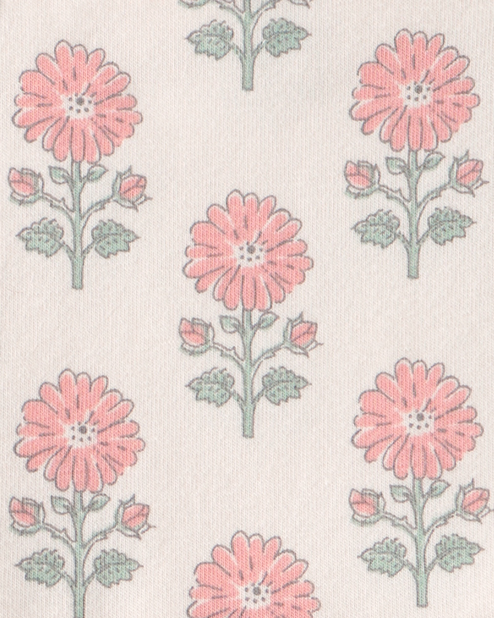 Vestido de algodón orgánico, escalonado, diseño floral Sin color