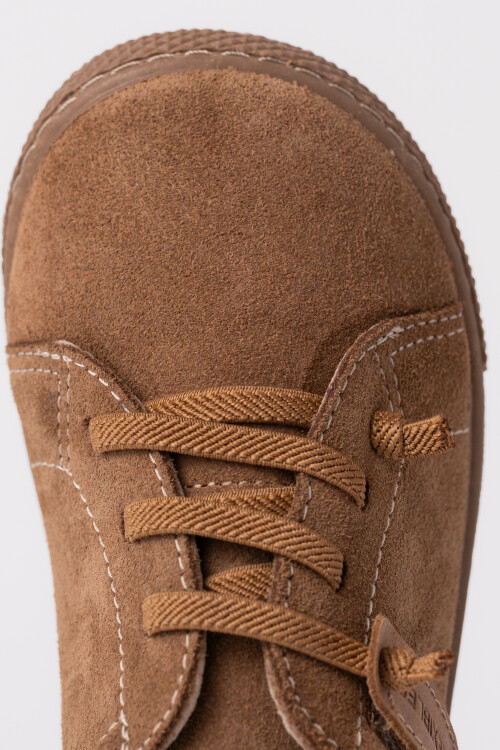 Zapatilla cordón elástico visón Beige