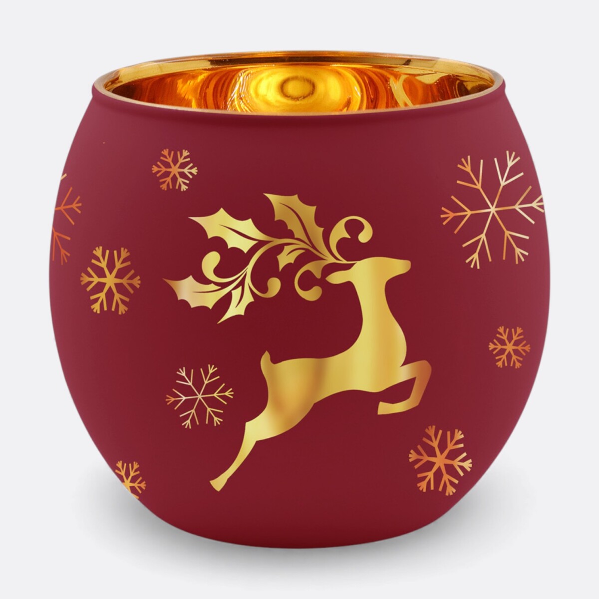 Portavelas Navideño Colorido - Rojo 