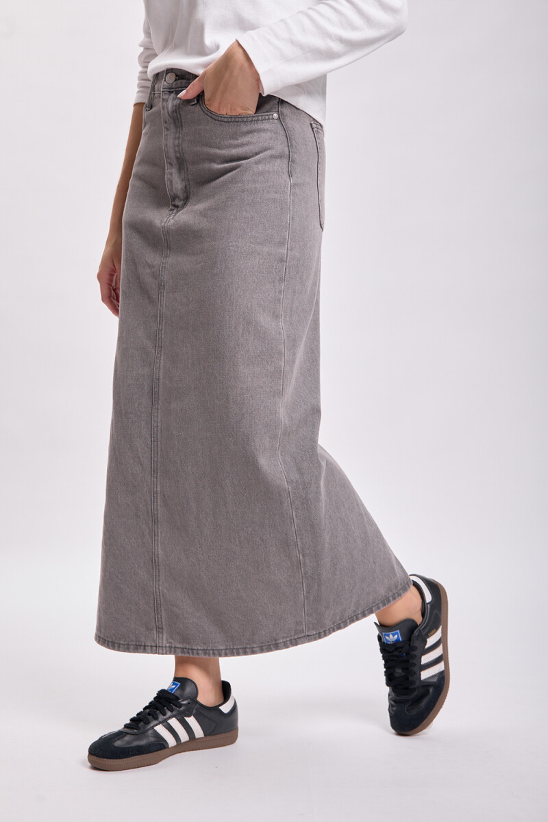 Pollera jean larga Gris