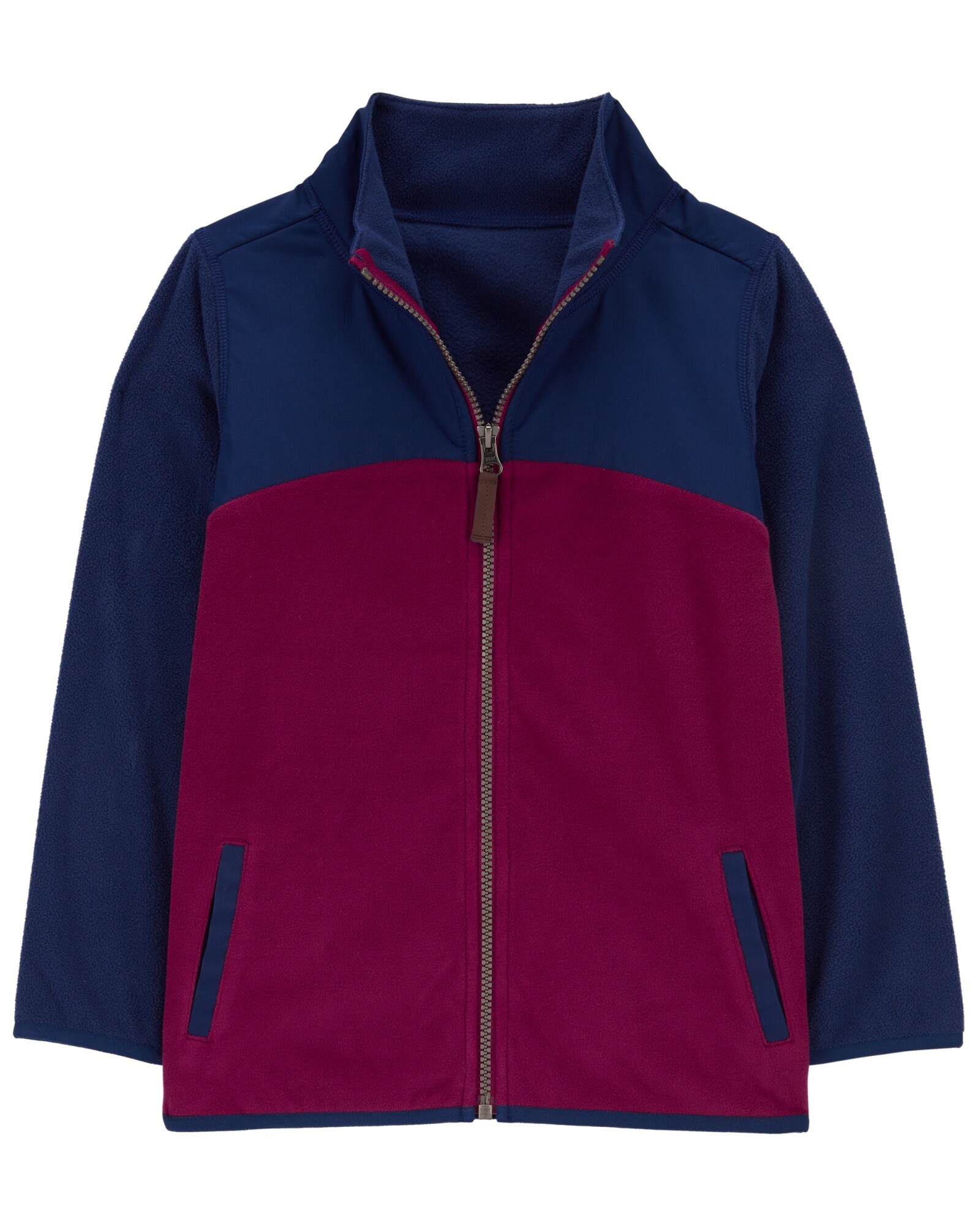 Campera de micropolar, diseño colorblock. Talles 6-8 Sin color