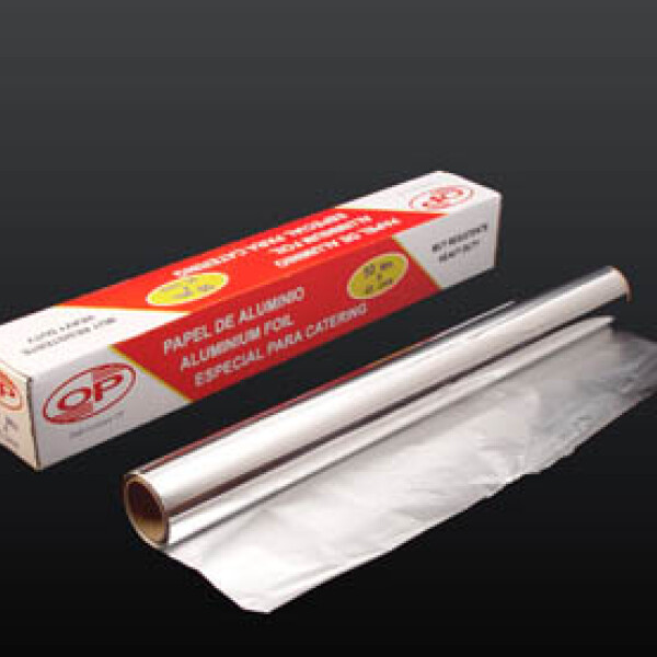ROLLO PAPEL DE ALUMINIO CON CORTE 45CM X 50MTS PLATA