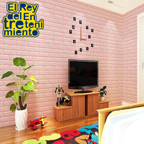 Revestimiento 3D Placas Autoadhesivas 70x77cm Pvc 8mm Rosa