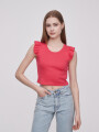Remera Cetine Rojo Coral
