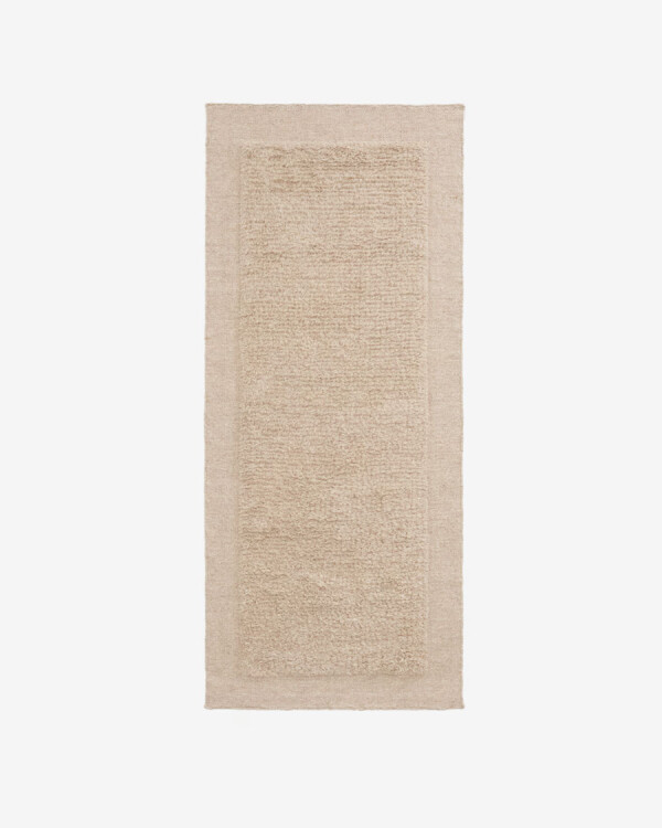 Alfombra pasillera Marely de lana beige 200 x 80 cm. Alfombra pasillera Marely de lana beige 200 x 80 cm.