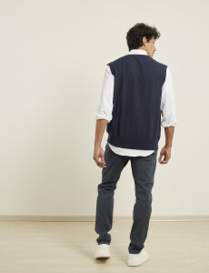 470885 CHALECO HARRINGTON LABEL Azul Oscuro