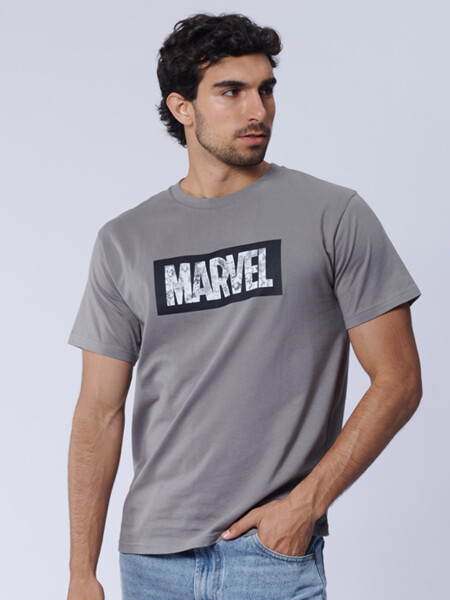 Remera Marvel Gris