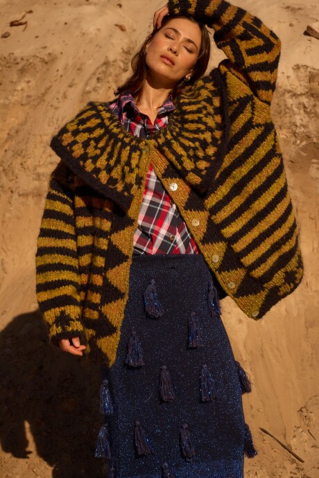 Eclectic Sweater Mostaza / Azul Marino