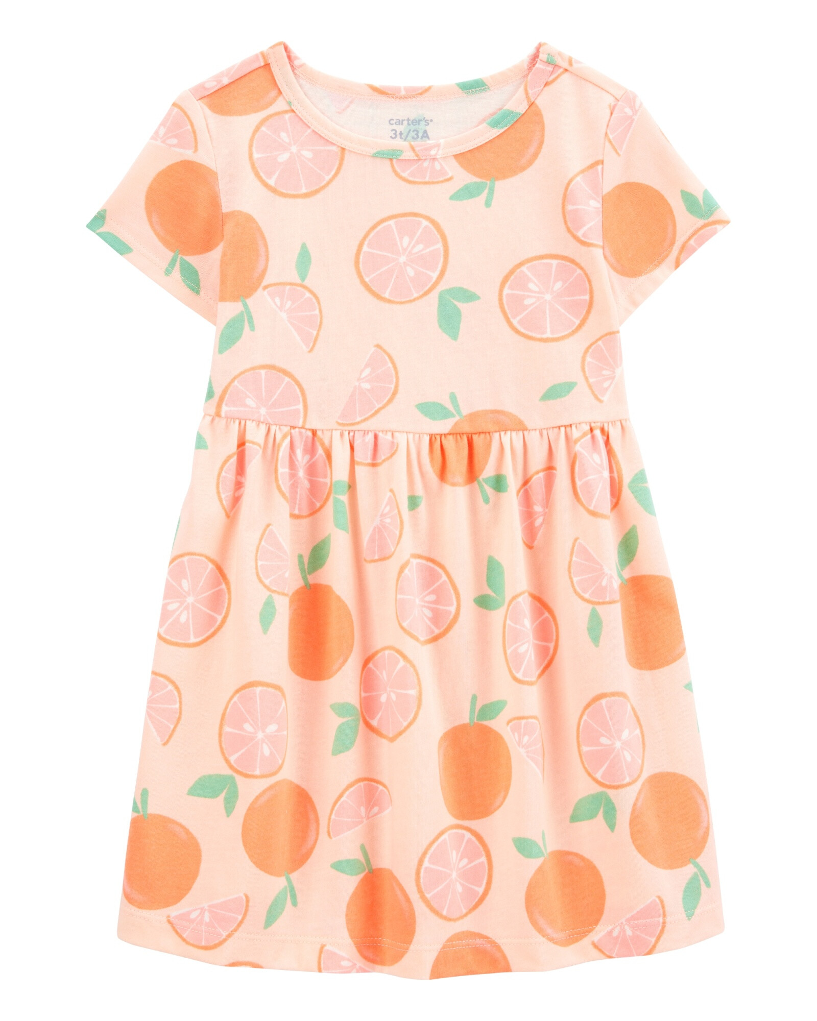 Vestido de algodón, diseño naranjas Sin color
