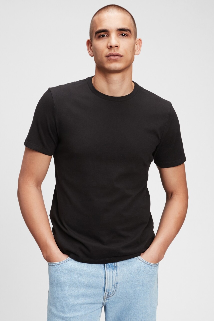 Remera Básica Cuello Redondo Hombre True Black V2 2