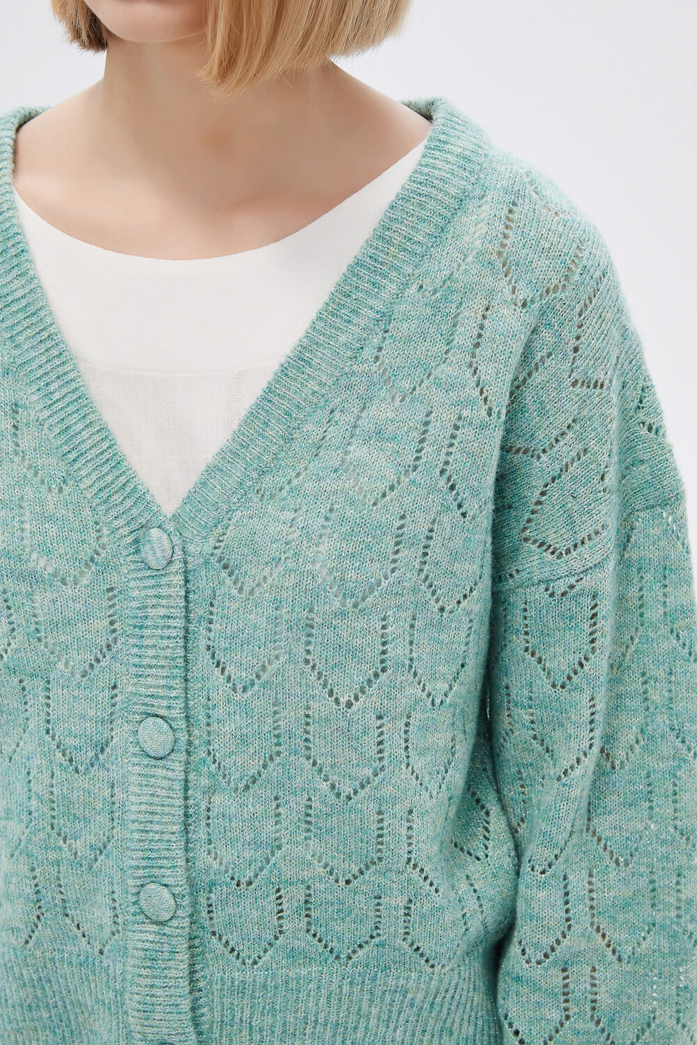 Cardigan Safia Verde Grisaceo