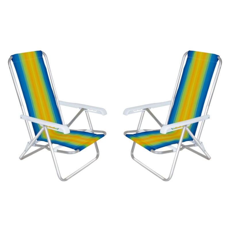 Set x2 Silla reclinable 4 posiciones aluminio AMARILLO